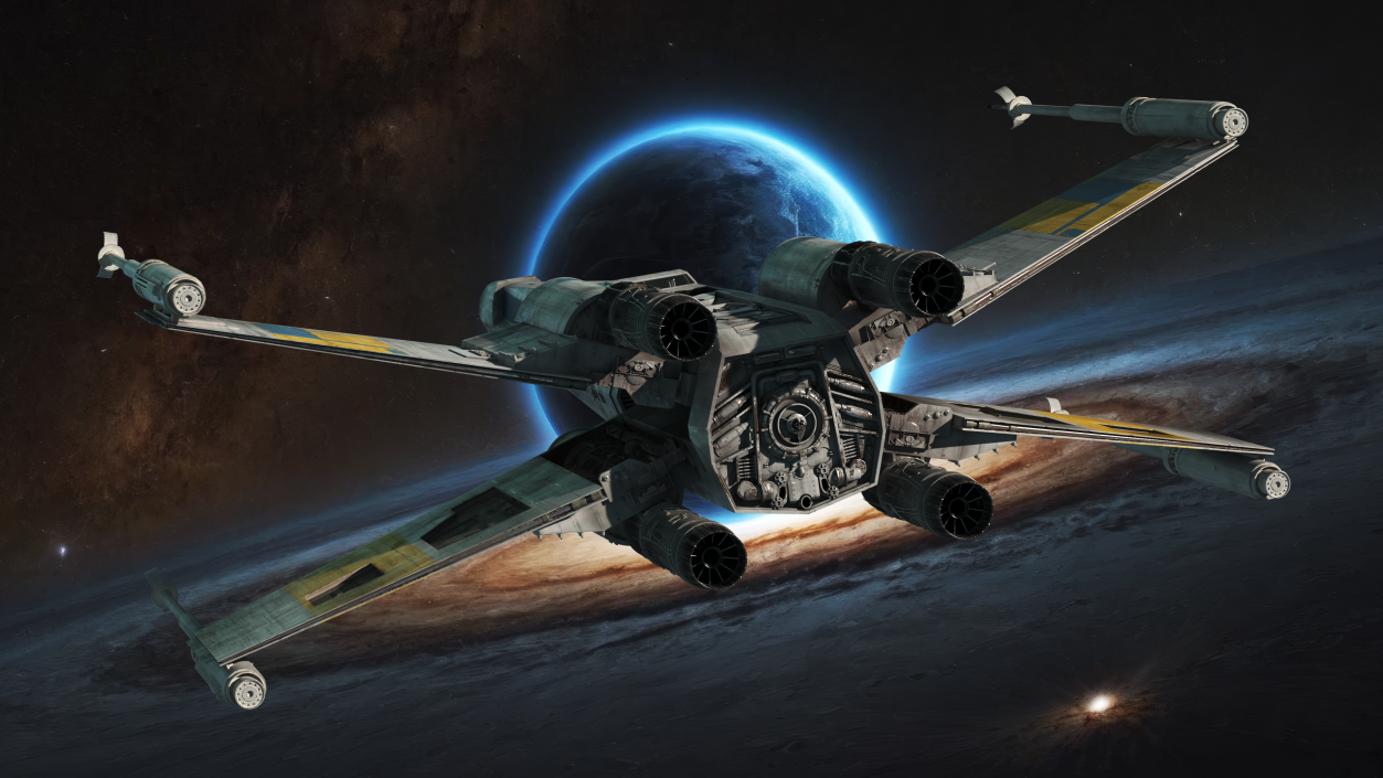 Space Fighter X-Wing Starship 3D model