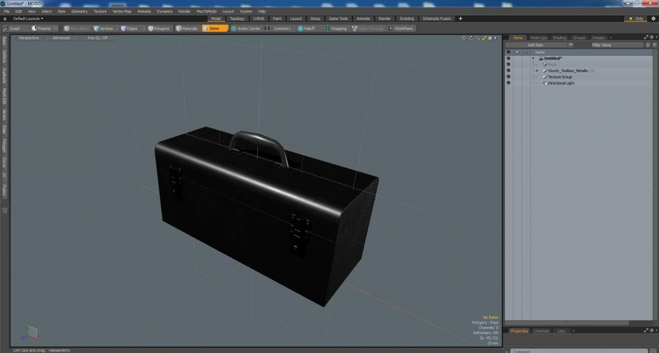 3D Sturdy Toolbox Metallic model