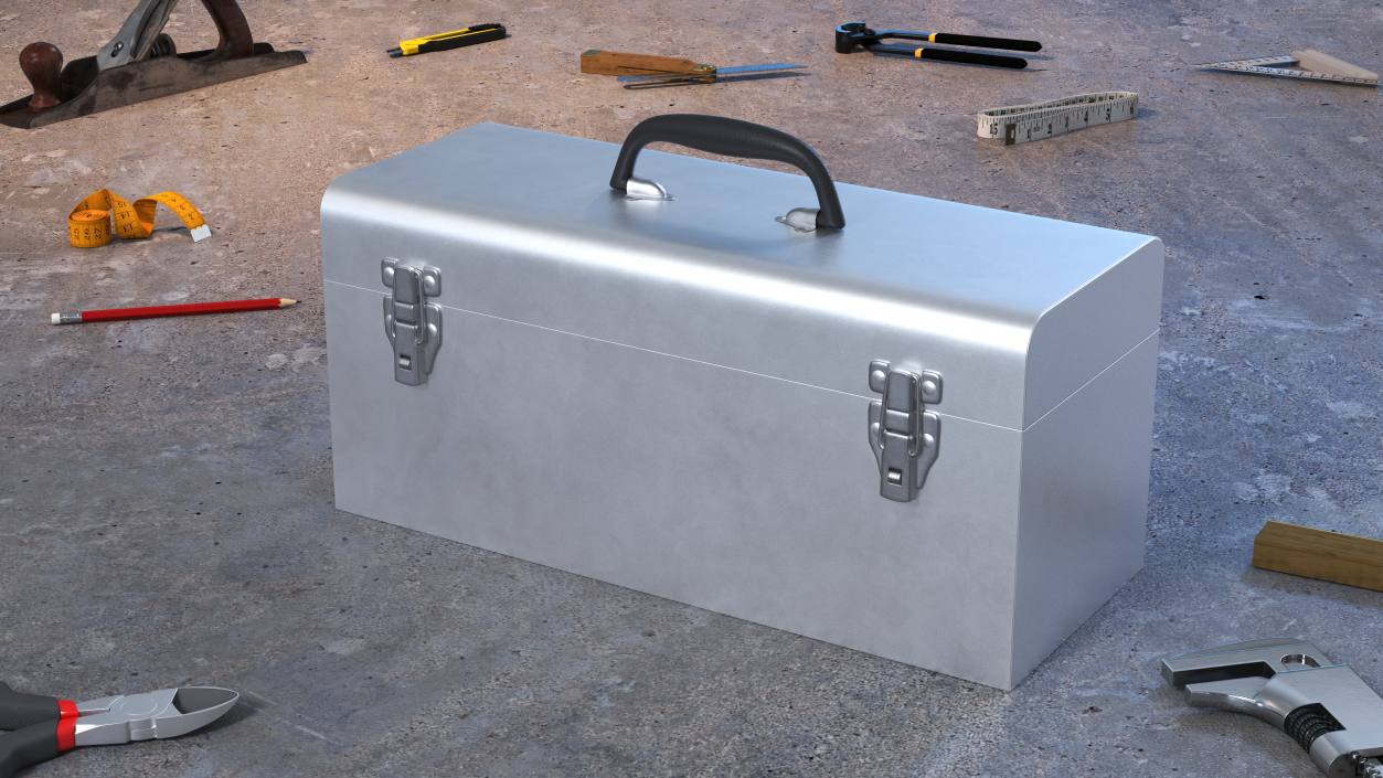 3D Sturdy Toolbox Metallic model