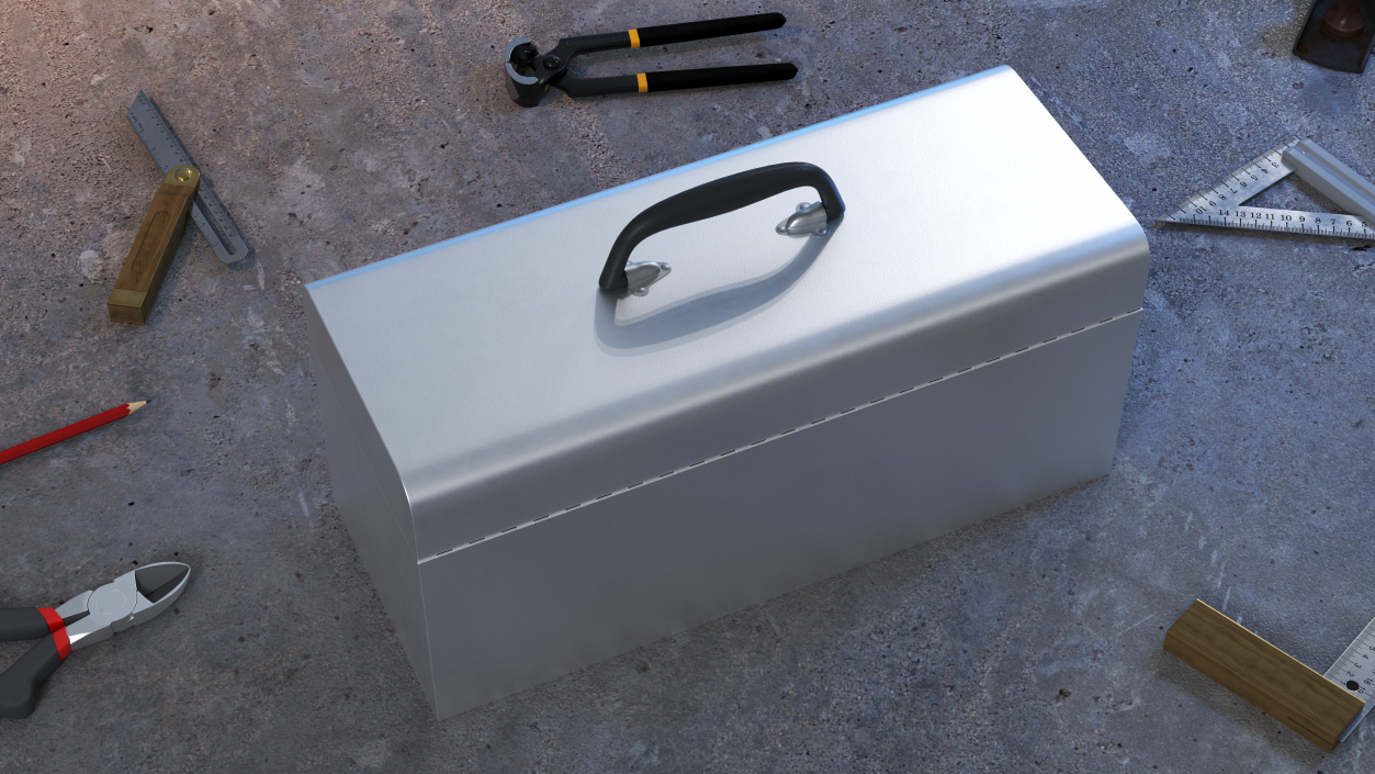 3D Sturdy Toolbox Metallic model