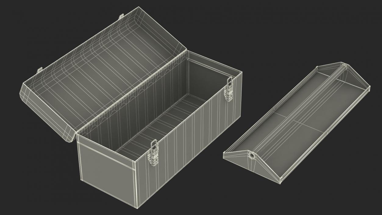 3D Sturdy Toolbox Metallic model