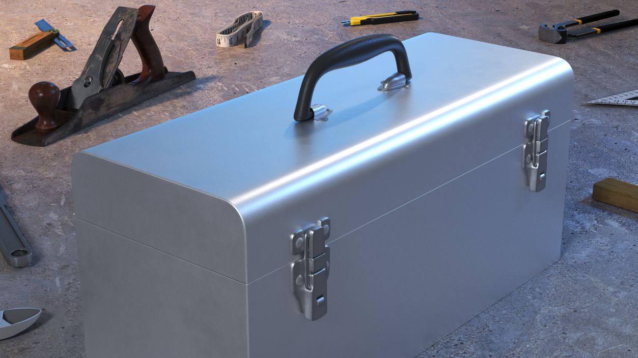 3D Sturdy Toolbox Metallic model