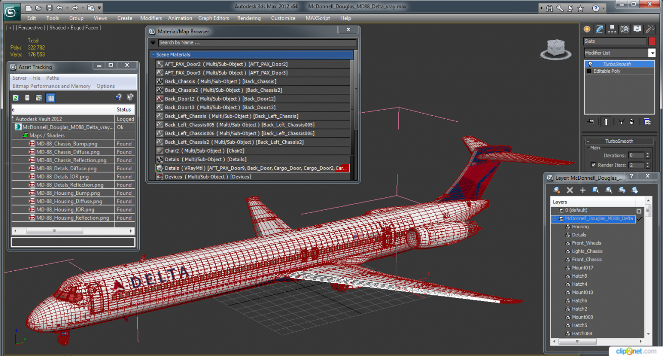 3D McDonnell Douglas MD88 Delta model