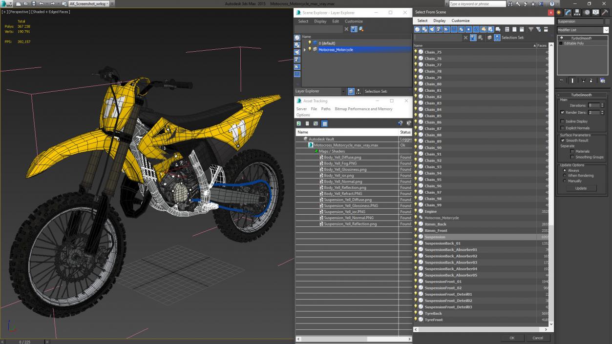 3D model Motocross Motorcycle