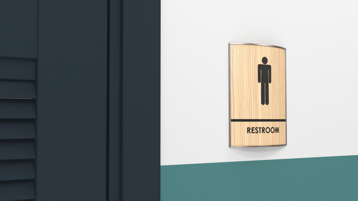 Men Restroom Sign 3D