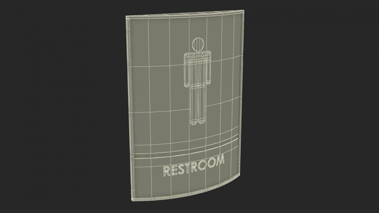 Men Restroom Sign 3D