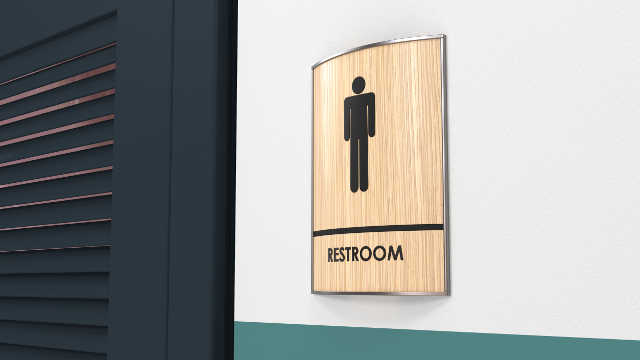 Men Restroom Sign 3D