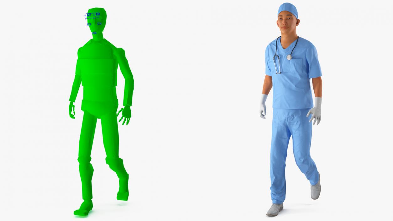 3D model Young Asian Male Doctor Rigged