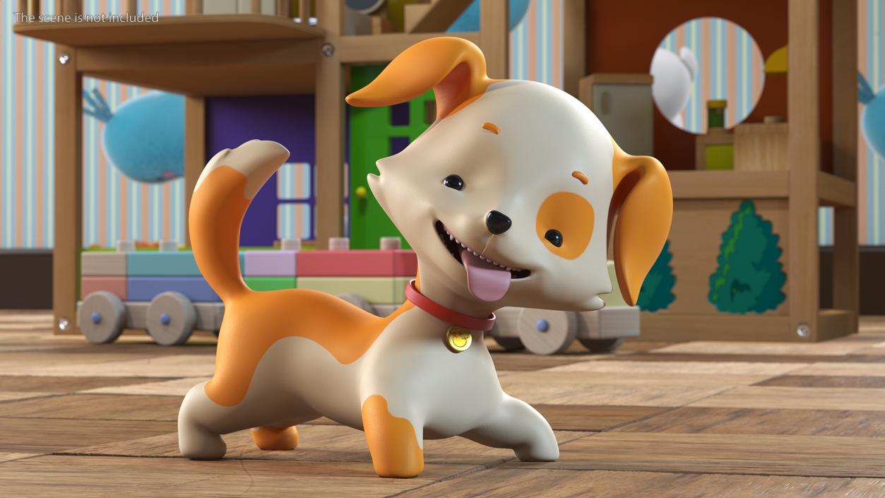 3D Cartoon Puppy Dog Rigged for Cinema 4D model