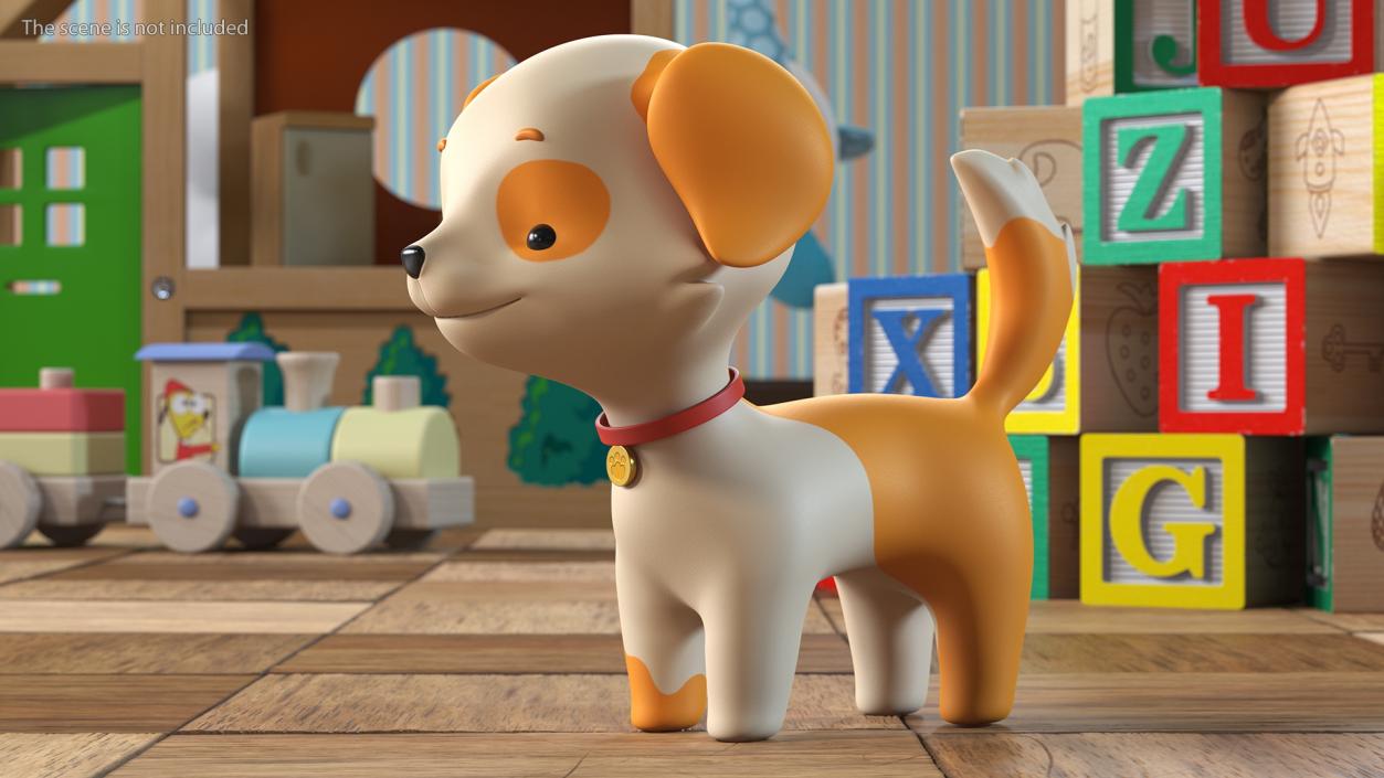 3D Cartoon Puppy Dog Rigged for Cinema 4D model