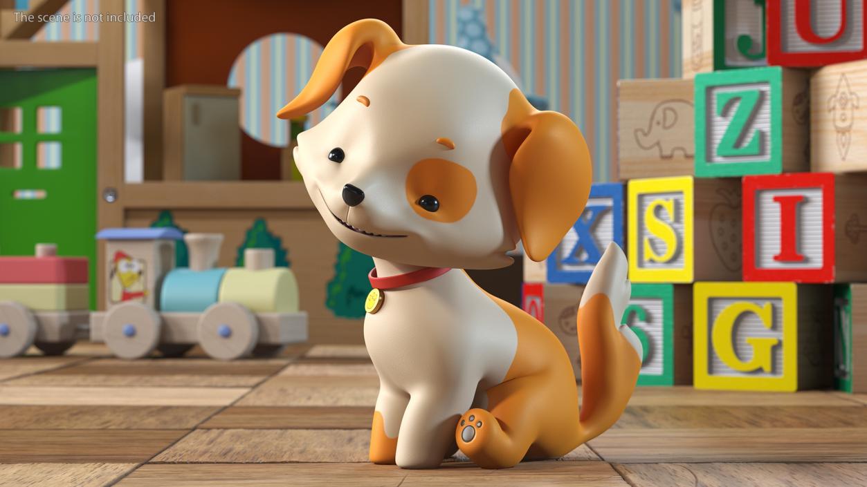 3D Cartoon Puppy Dog Rigged for Cinema 4D model