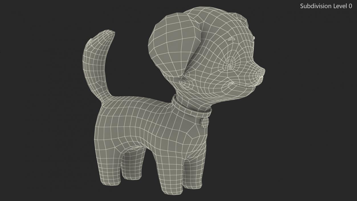 3D Cartoon Puppy Dog Rigged for Cinema 4D model