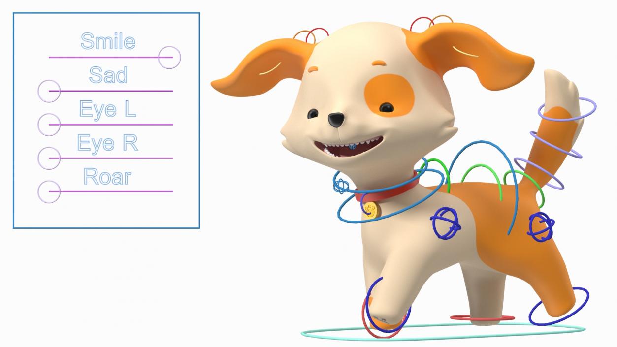 3D Cartoon Puppy Dog Rigged for Cinema 4D model