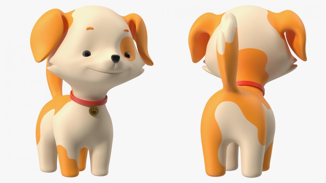 3D Cartoon Puppy Dog Rigged for Cinema 4D model