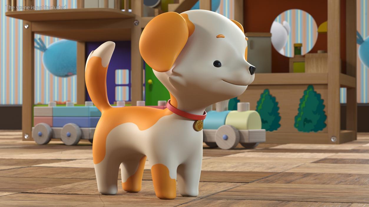 3D Cartoon Puppy Dog Rigged for Cinema 4D model