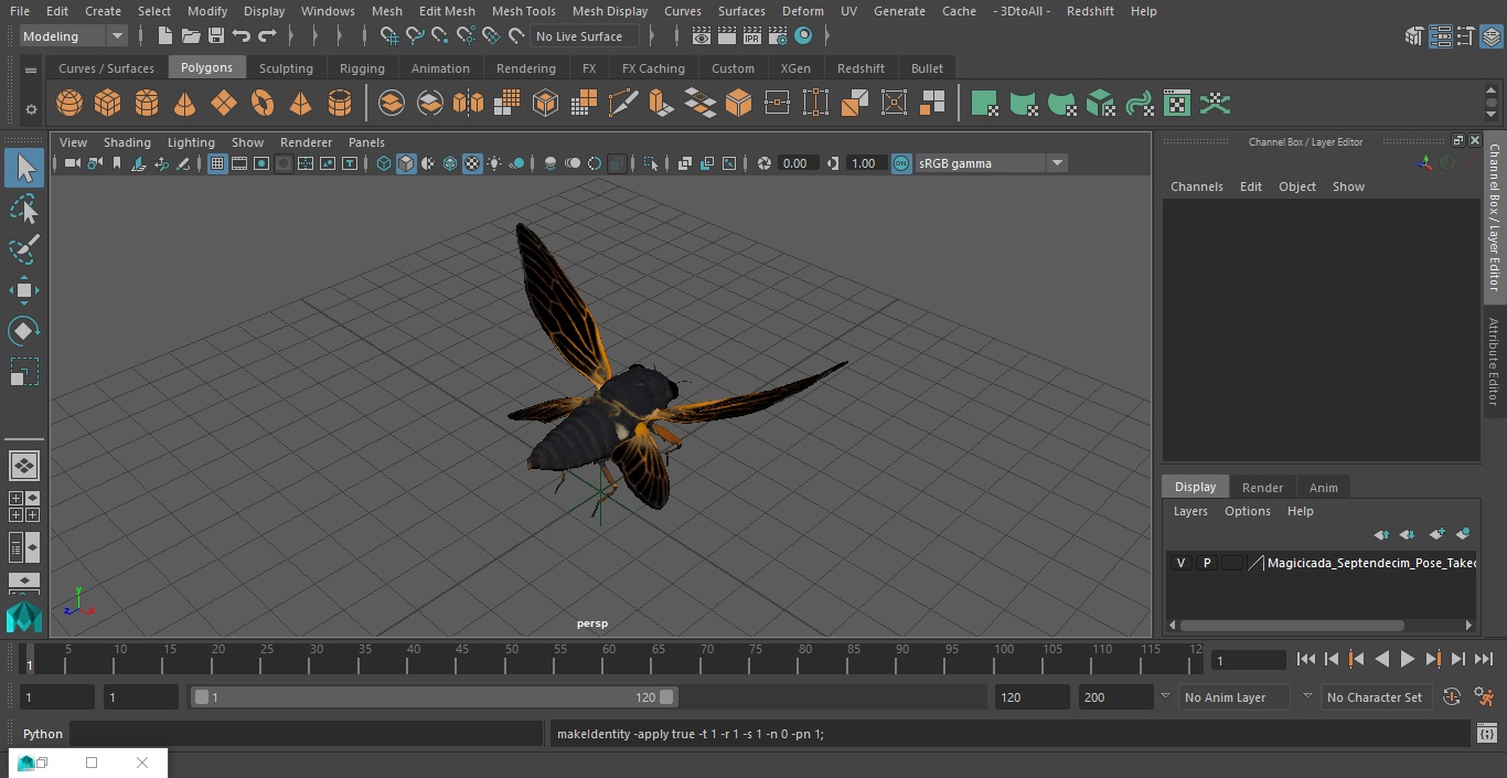 3D model Magicicada Septendecim Pose Takeoff