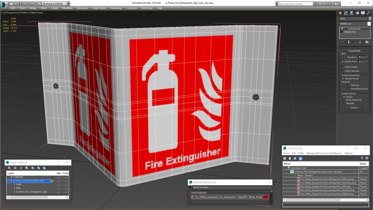 3D model A Frame Fire Extinguisher Sign