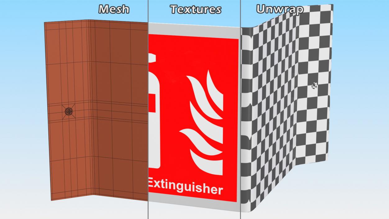 3D model A Frame Fire Extinguisher Sign