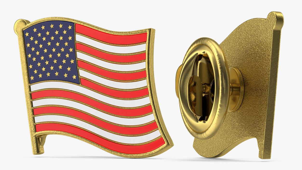 3D Flag Lapel Pins Collection 2 model