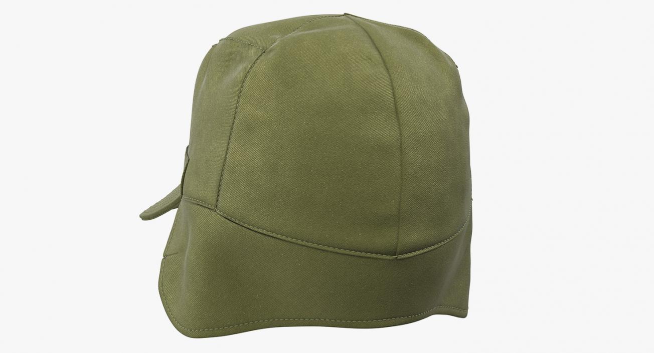 3D model Field Cap with Earflaps Olive Green