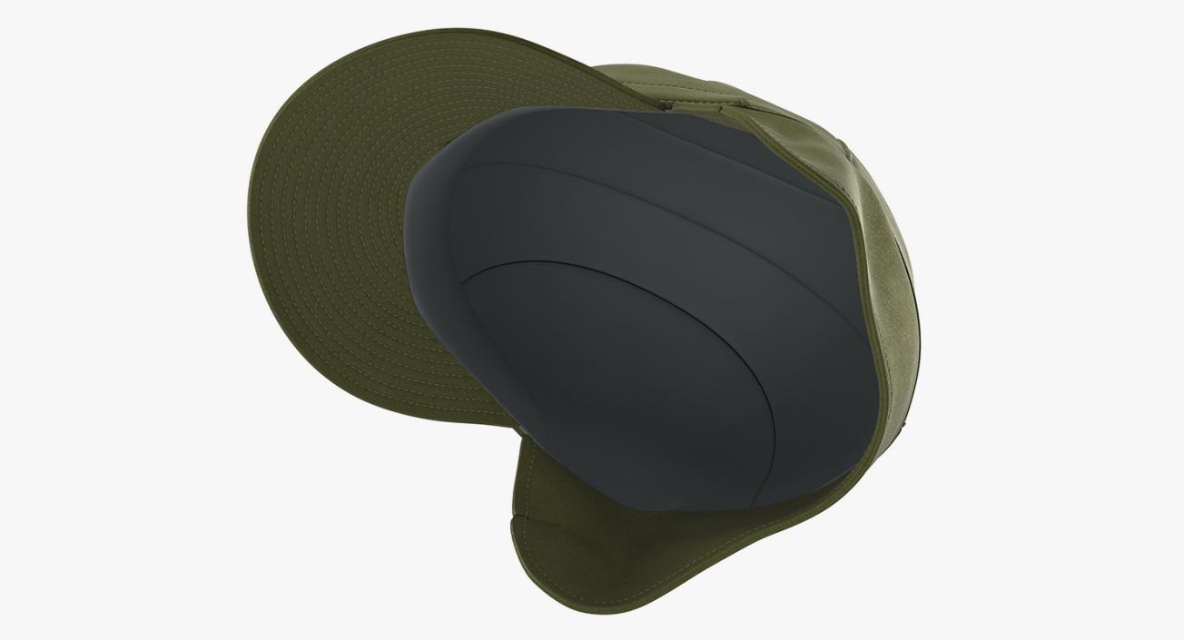 3D model Field Cap with Earflaps Olive Green