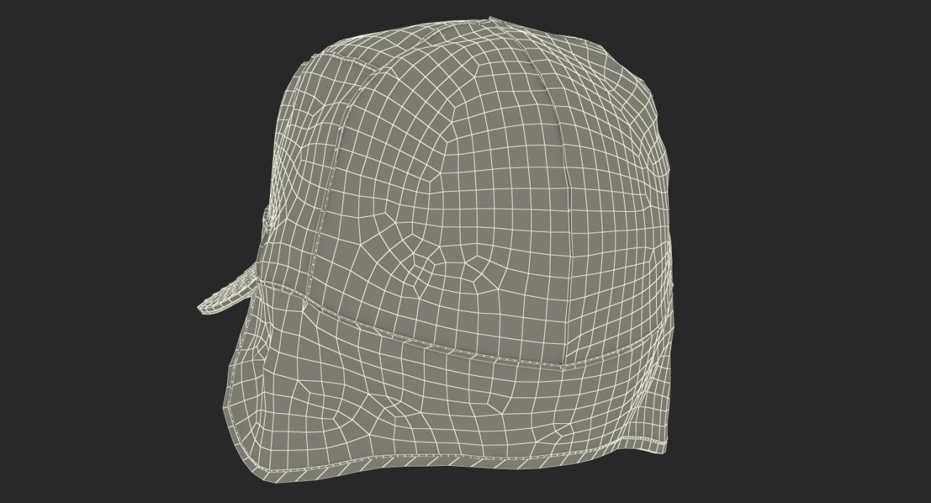 3D model Field Cap with Earflaps Olive Green