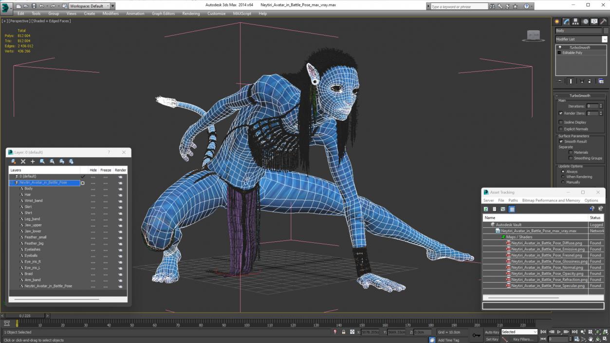 Neytiri Avatar in Battle Pose 3D model