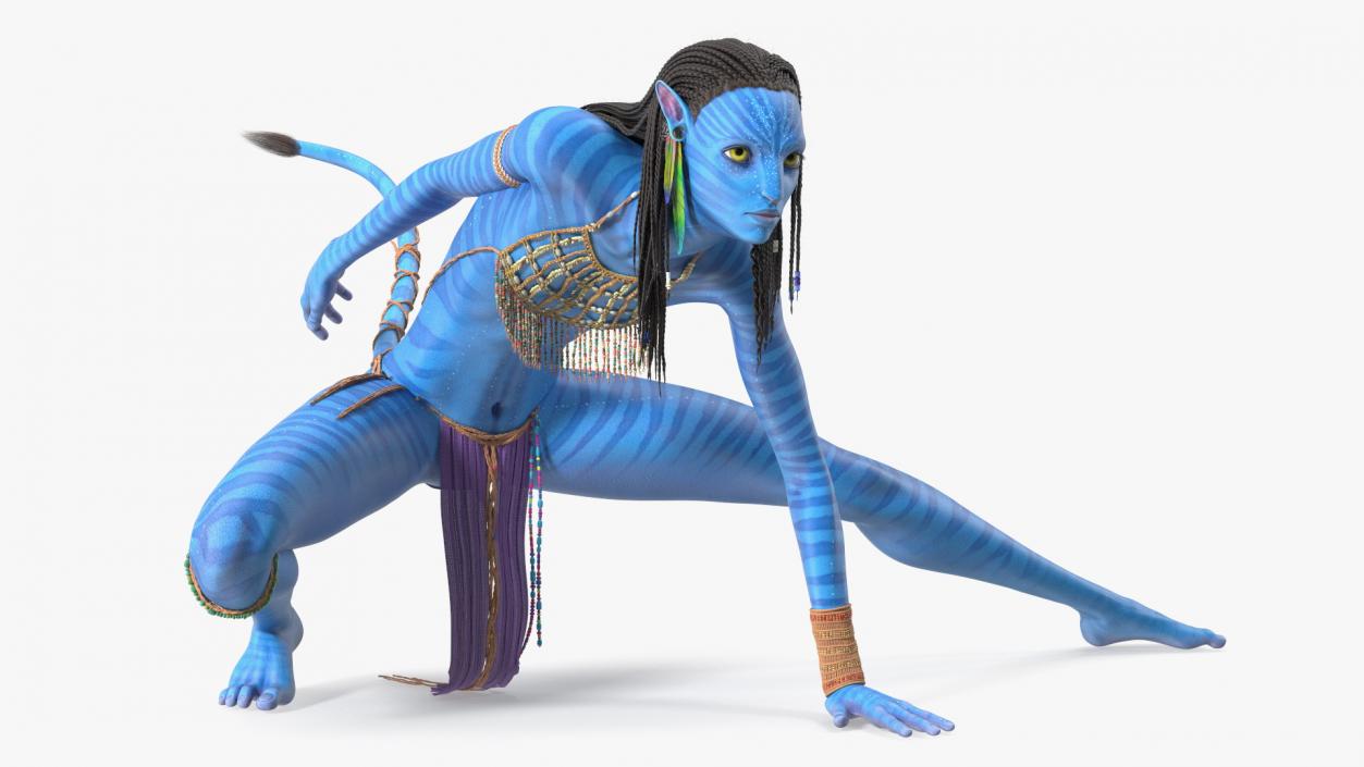 Neytiri Avatar in Battle Pose 3D model