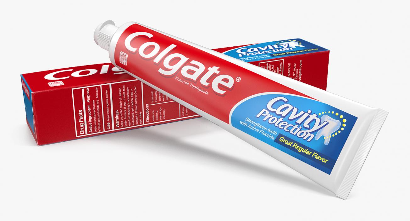 3D Colgate Toothpaste Box and Tube