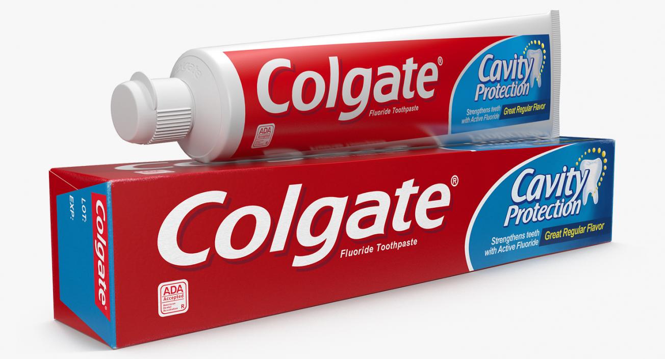 3D Colgate Toothpaste Box and Tube