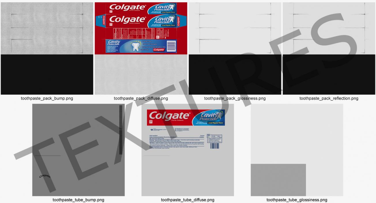 3D Colgate Toothpaste Box and Tube