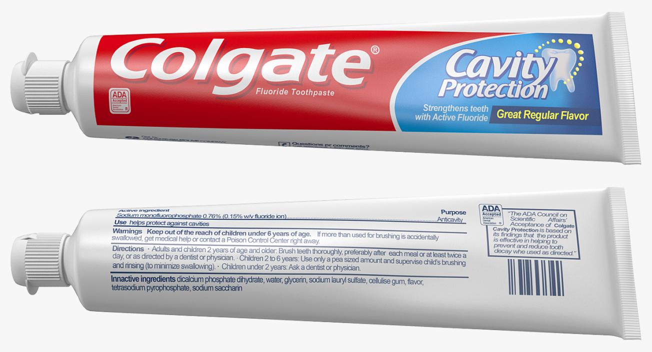 3D Colgate Toothpaste Box and Tube