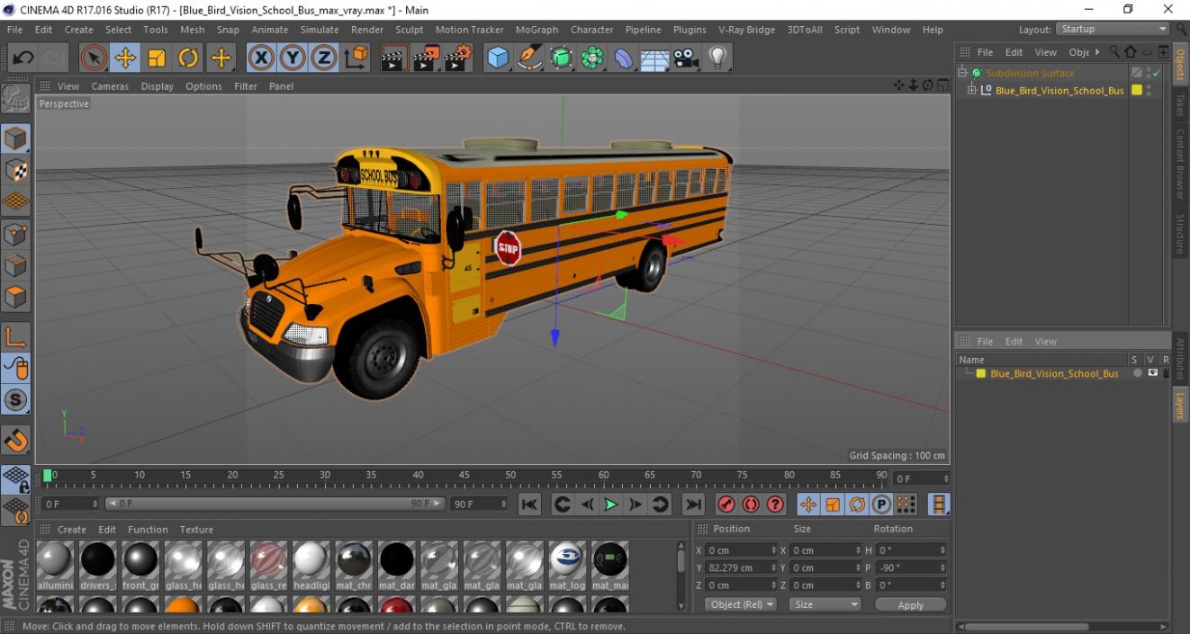 Blue Bird Vision School Bus 3D