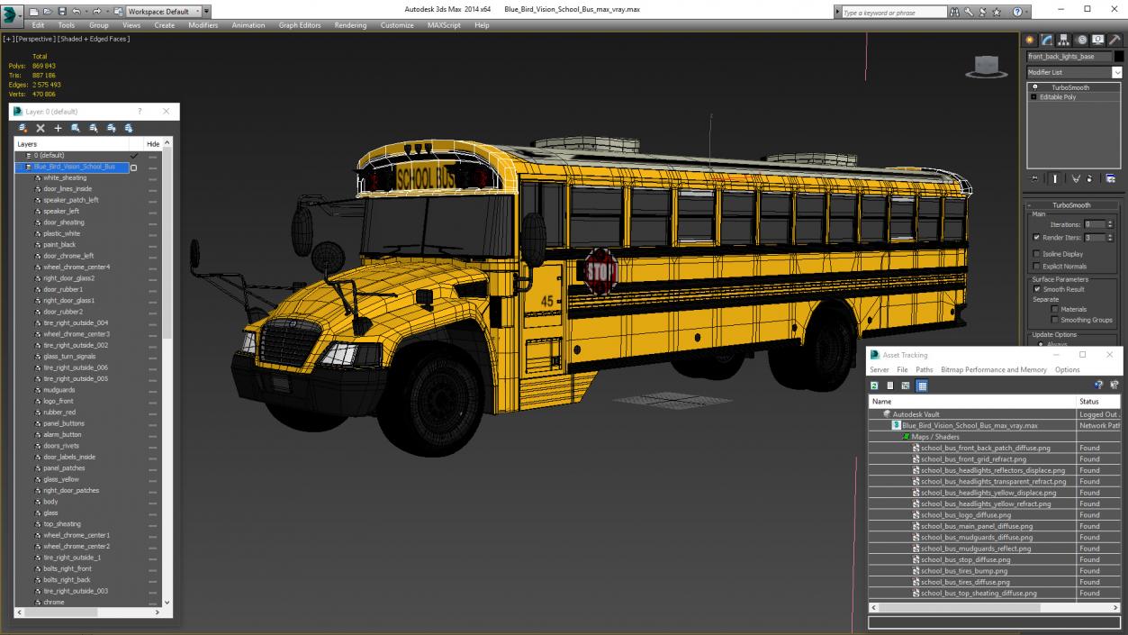 Blue Bird Vision School Bus 3D