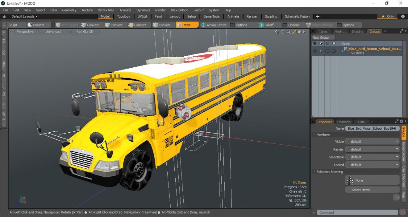 Blue Bird Vision School Bus 3D