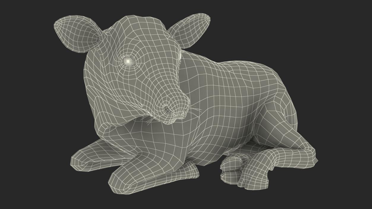 Cow Calf in Lying Pose 3D