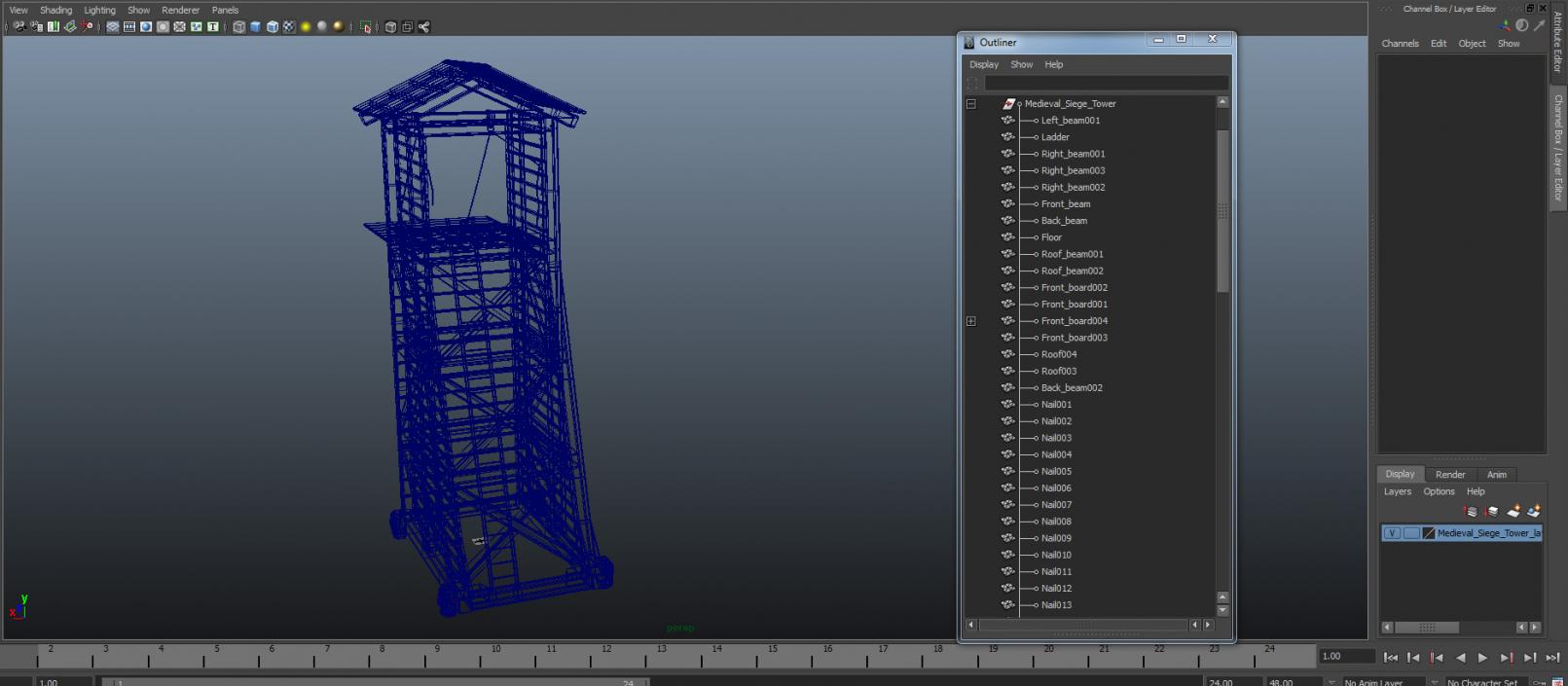 3D model Medieval Siege Tower