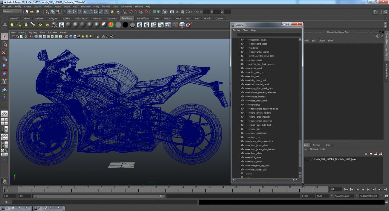 3D Honda CBR 1000RR Fireblade 2016