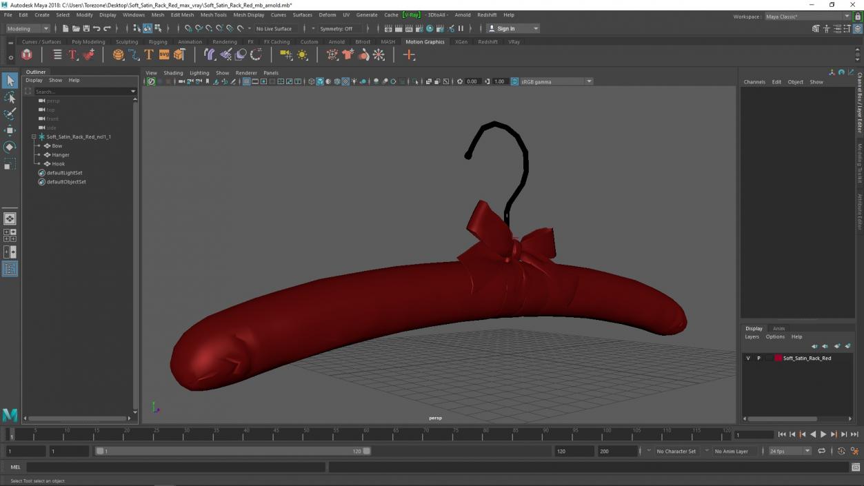 Soft Satin Rack Red 3D model