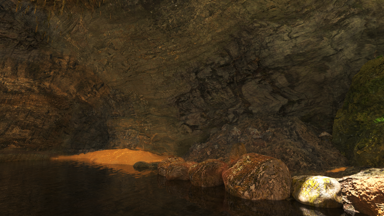 3D Cave with Underground Lake