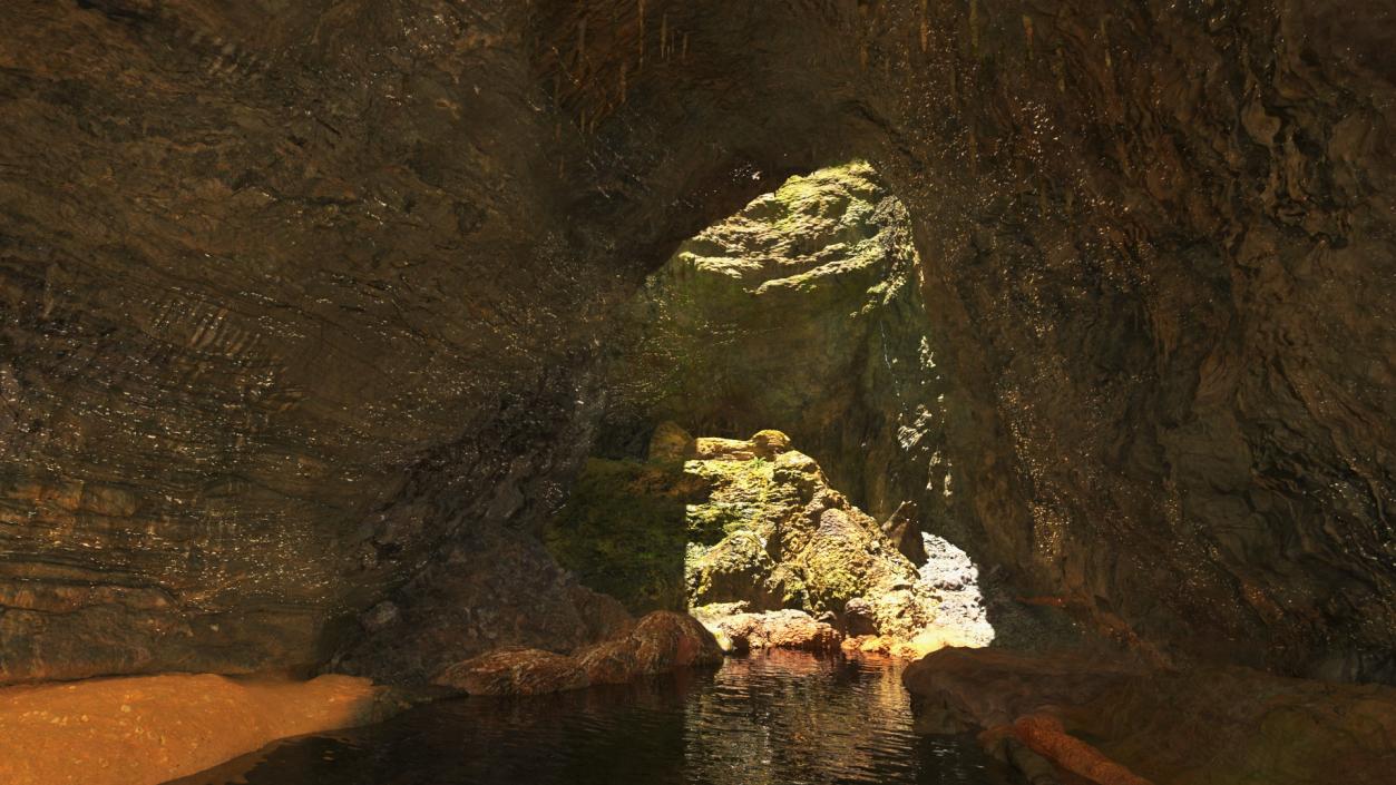 3D Cave with Underground Lake