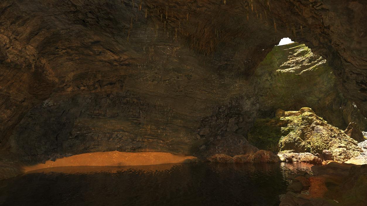 3D Cave with Underground Lake