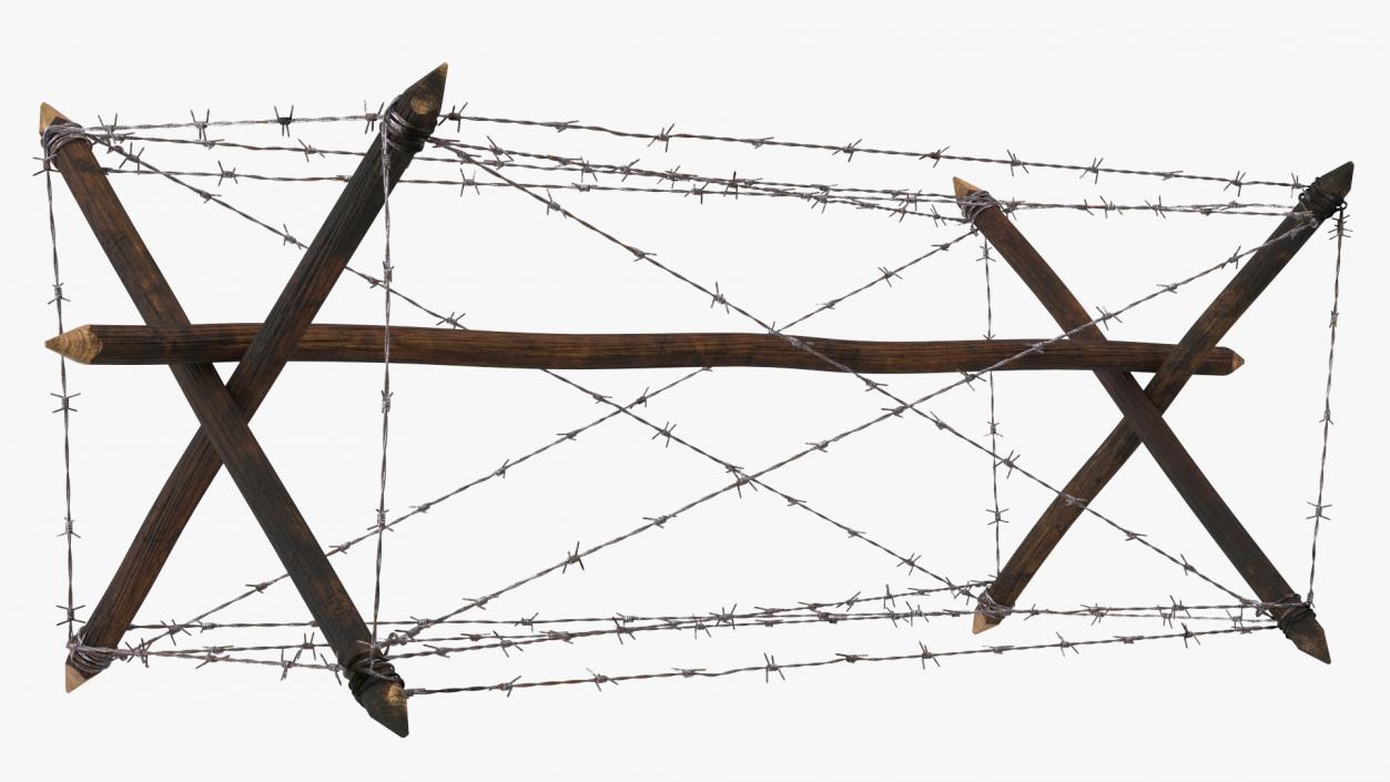 3D model Knife Rest Barbed Wire Obstacle Old