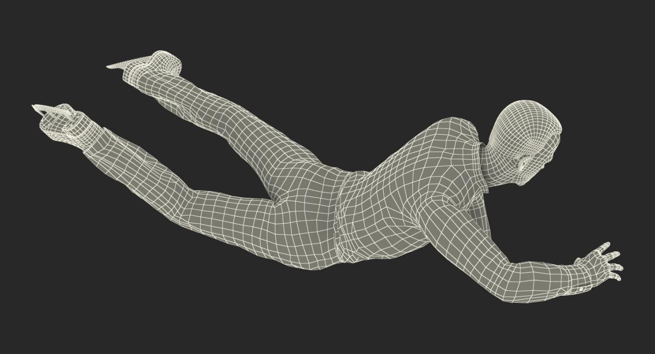 3D Male Figure Skater Falling Down