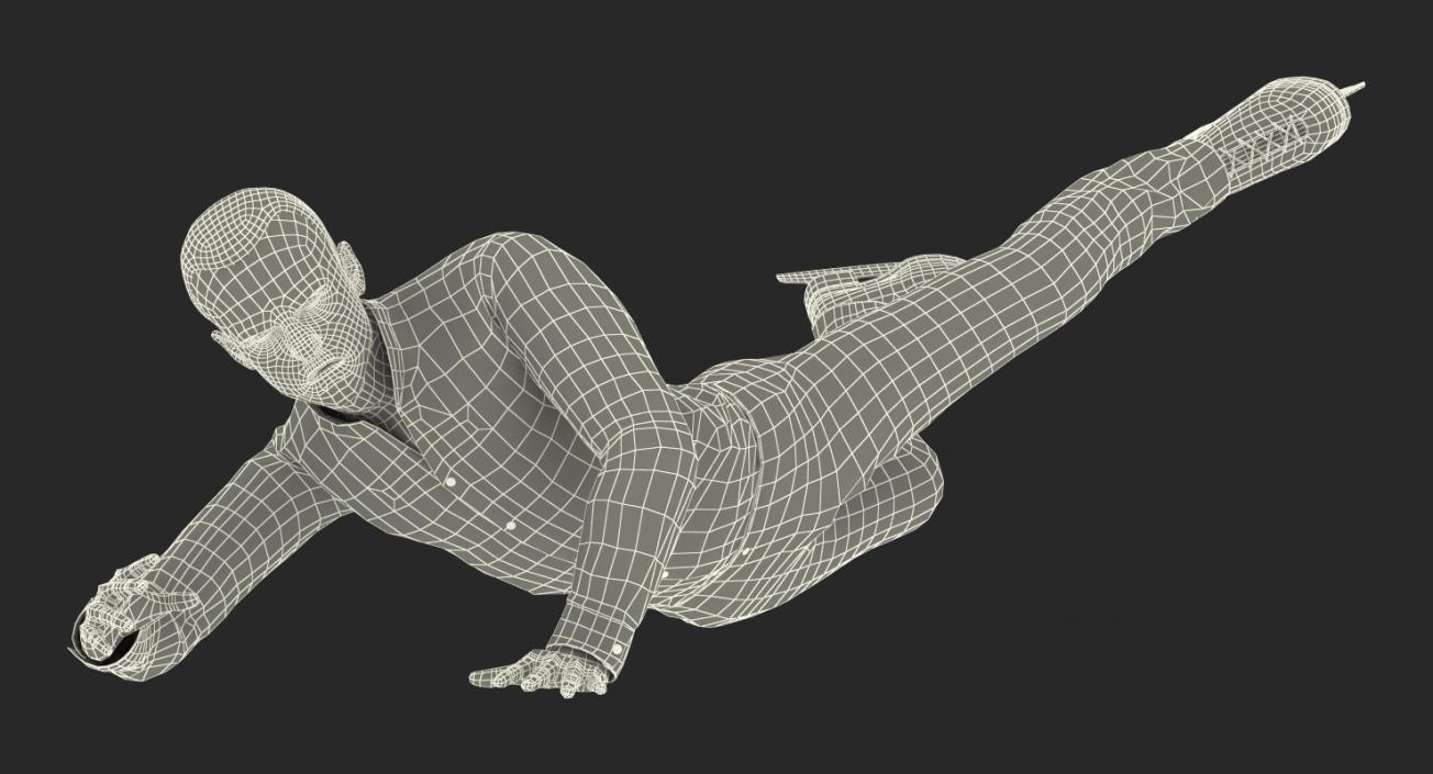 3D Male Figure Skater Falling Down