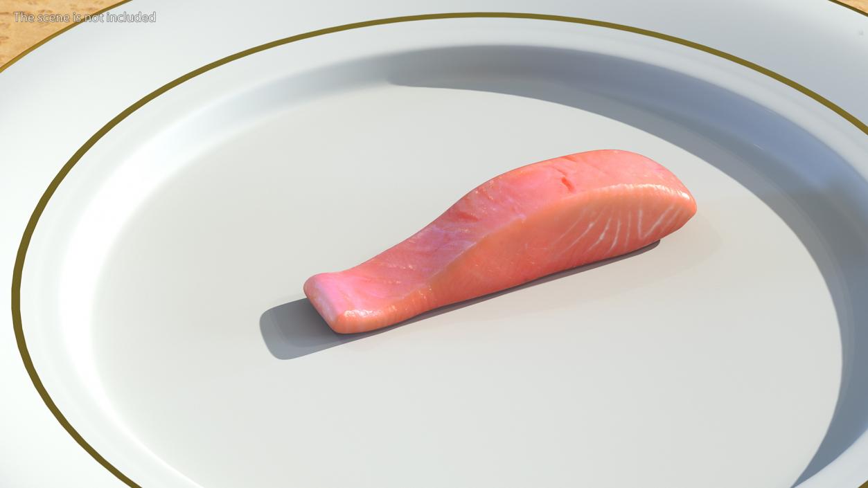 3D Raw Salmon Steaks Collection model