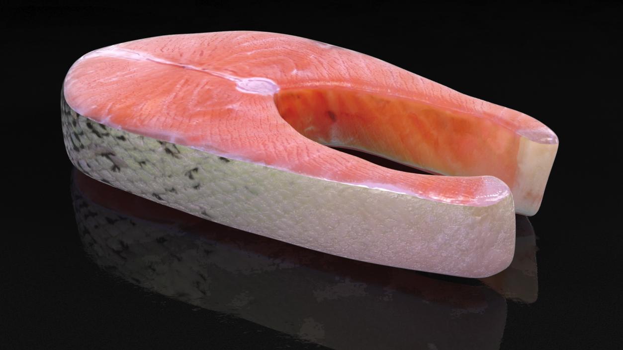 3D Raw Salmon Steaks Collection model