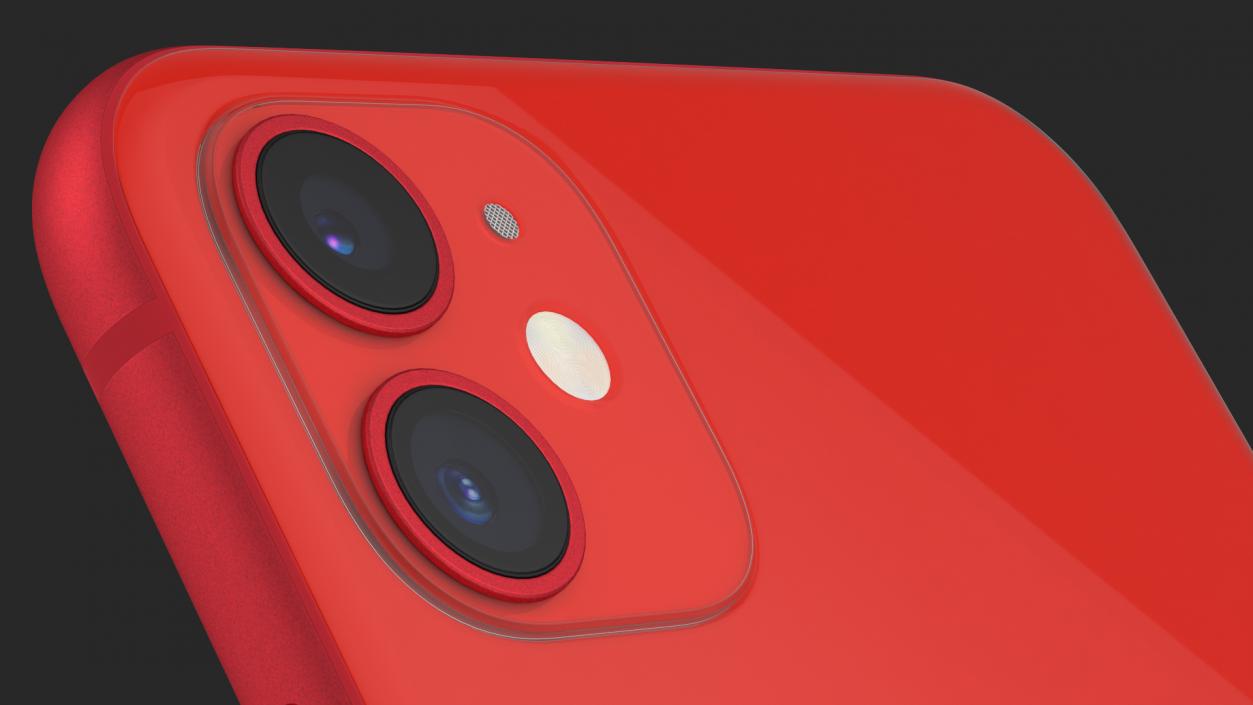 3D iPhone 11 Red model