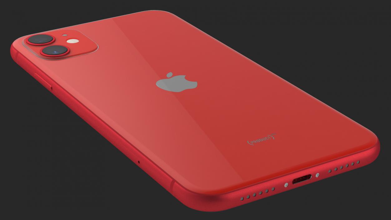 3D iPhone 11 Red model