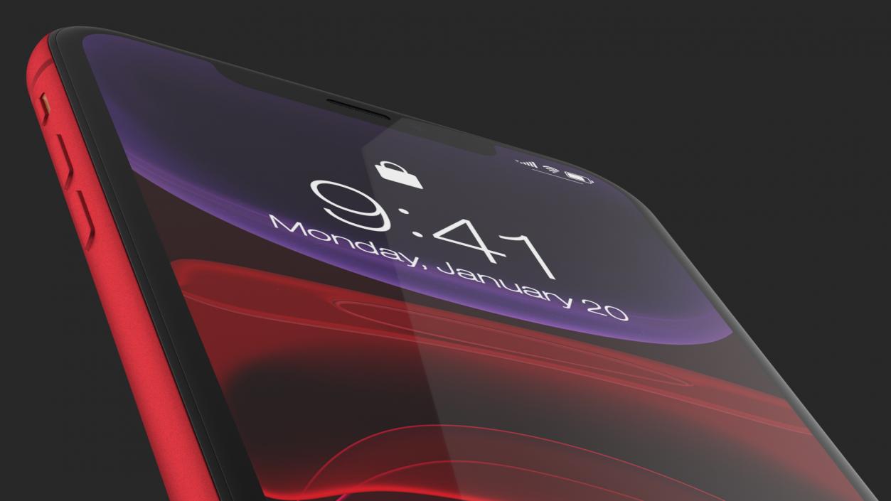 3D iPhone 11 Red model